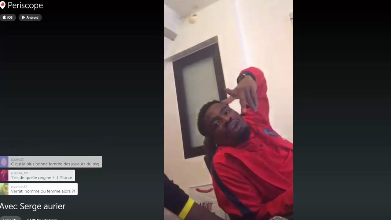 Serge Aurier traite Laurent Blanc de fiotte (Periscope)
